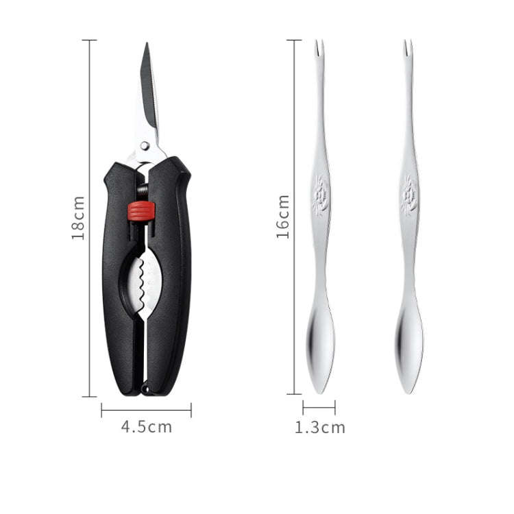 Crab Tool 304 Stainless Steel Crab Fork Crab Scissors Crab Needle,Style: