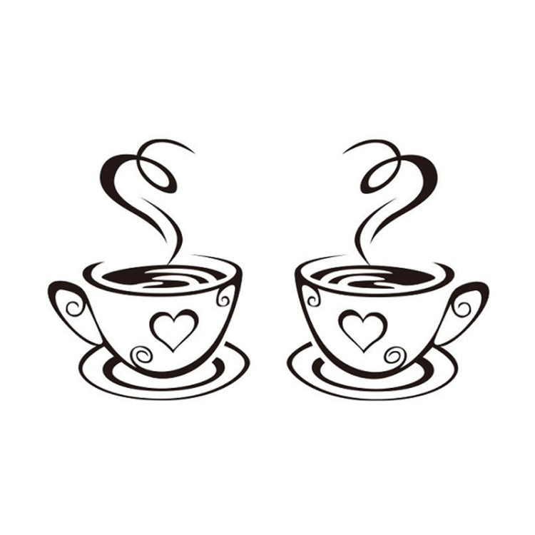 4 PCS A1089 PVC Waterproof & Antifouling Coffee Cup Wall Sticker
