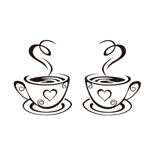 4 PCS A1089 PVC Waterproof & Antifouling Coffee Cup Wall Sticker