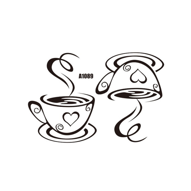 4 PCS A1089 PVC Waterproof & Antifouling Coffee Cup Wall Sticker