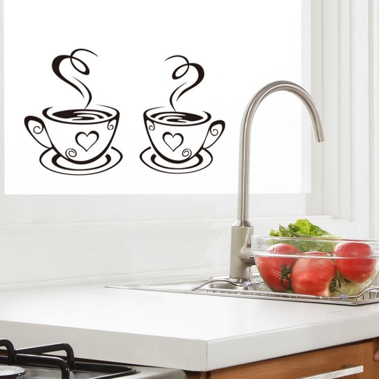 4 PCS A1089 PVC Waterproof & Antifouling Coffee Cup Wall Sticker