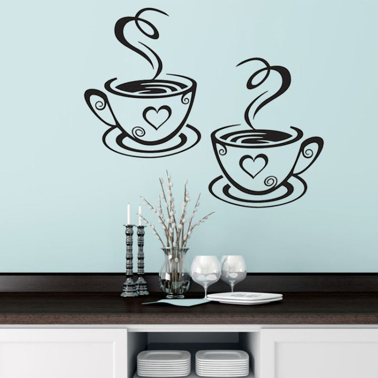 4 PCS A1089 PVC Waterproof & Antifouling Coffee Cup Wall Sticker