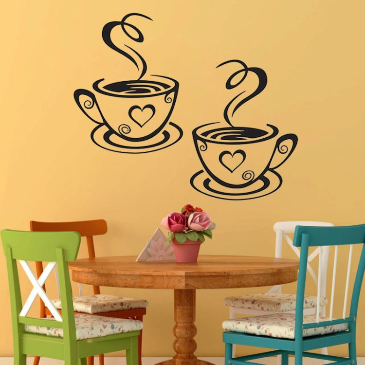 4 PCS A1089 PVC Waterproof & Antifouling Coffee Cup Wall Sticker