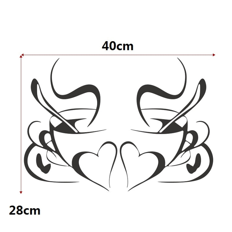 3 PCS KS199 Bedroom Living Room Decoration Love Coffee Cup Wall Sticker