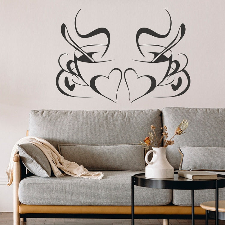 3 PCS KS199 Bedroom Living Room Decoration Love Coffee Cup Wall Sticker