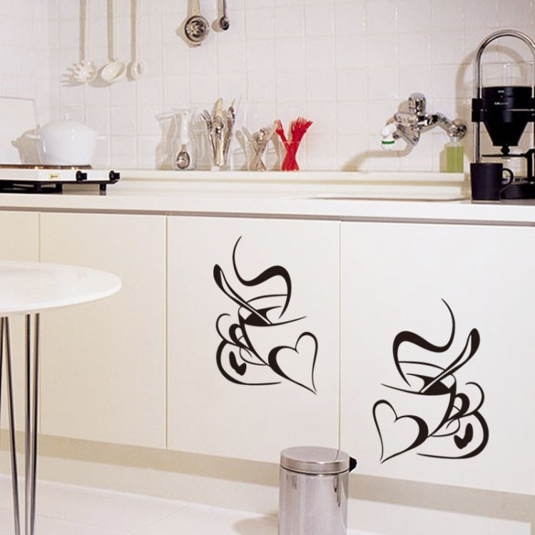 3 PCS KS199 Bedroom Living Room Decoration Love Coffee Cup Wall Sticker