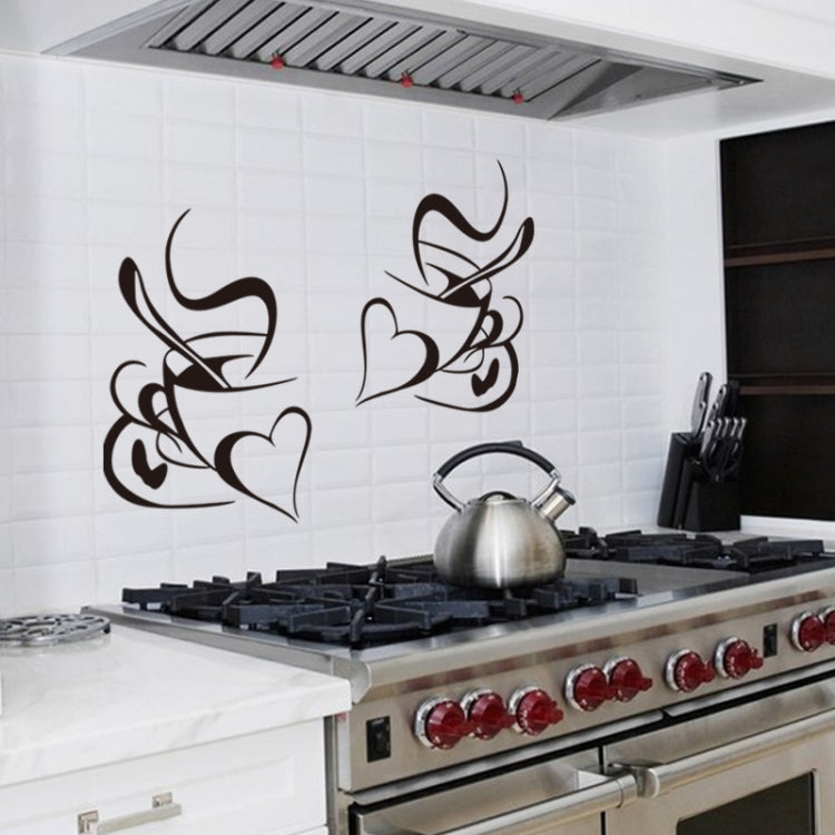 3 PCS KS199 Bedroom Living Room Decoration Love Coffee Cup Wall Sticker