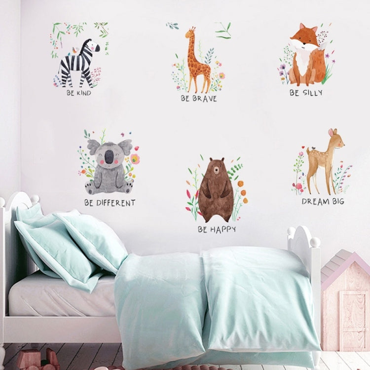 6 PCS/Set PY-31 Living Room Children Room Decoration Animal Wall Sticker