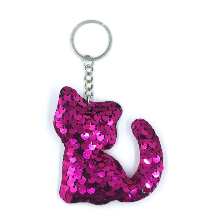 10 Pack Reflective Sequin Cat Keyrings for Bags & Cars