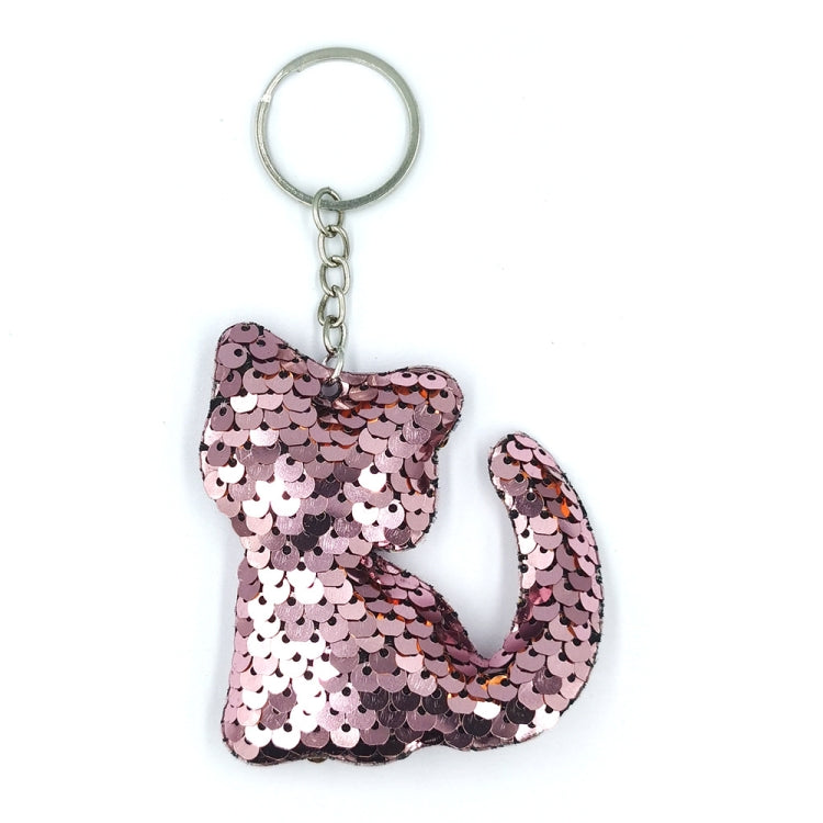 10 Pack Reflective Sequin Cat Keyrings for Bags & Cars