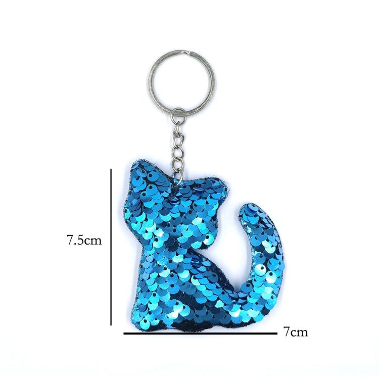 10 Pack Reflective Sequin Cat Keyrings for Bags & Cars