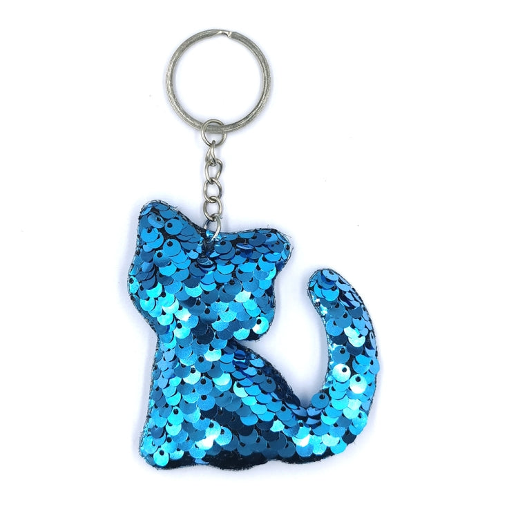 10 Pack Reflective Sequin Cat Keyrings for Bags & Cars