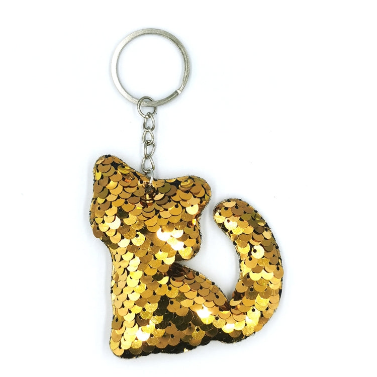 10 Pack Reflective Sequin Cat Keyrings for Bags & Cars