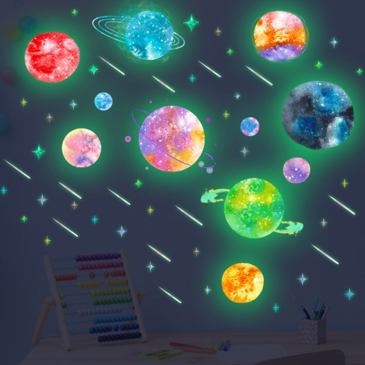 ZSZ1757 Luminous Colorful Universe Planet Wall Stickers Children Room Living Room Simple Decorative Wall Stickers