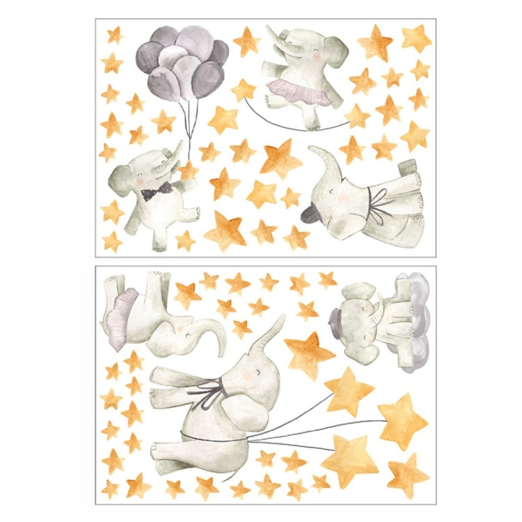 2 PCS/Set YG016 Cartoon Animal Element Star Baby Elephant Luminous Wall Sticker