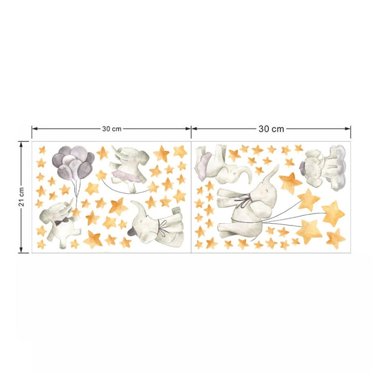 2 PCS/Set YG016 Cartoon Animal Element Star Baby Elephant Luminous Wall Sticker