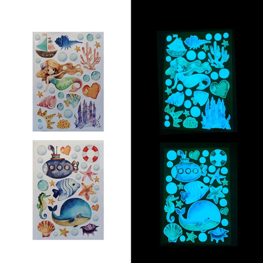 AFG3512 Marine Life Mermaid Luminous PET Material Wall Sticker
