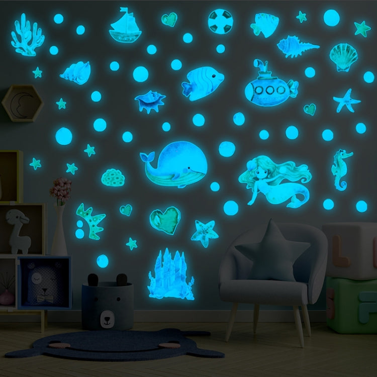 AFG3512 Marine Life Mermaid Luminous PET Material Wall Sticker