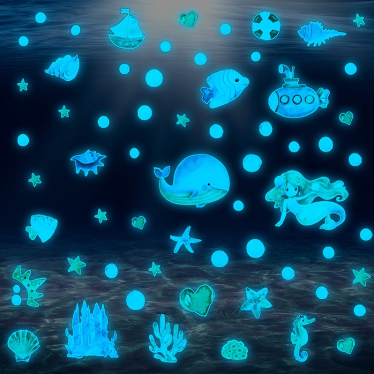 AFG3512 Marine Life Mermaid Luminous PET Material Wall Sticker