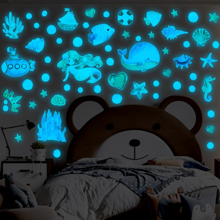 AFG3512 Marine Life Mermaid Luminous PET Material Wall Sticker
