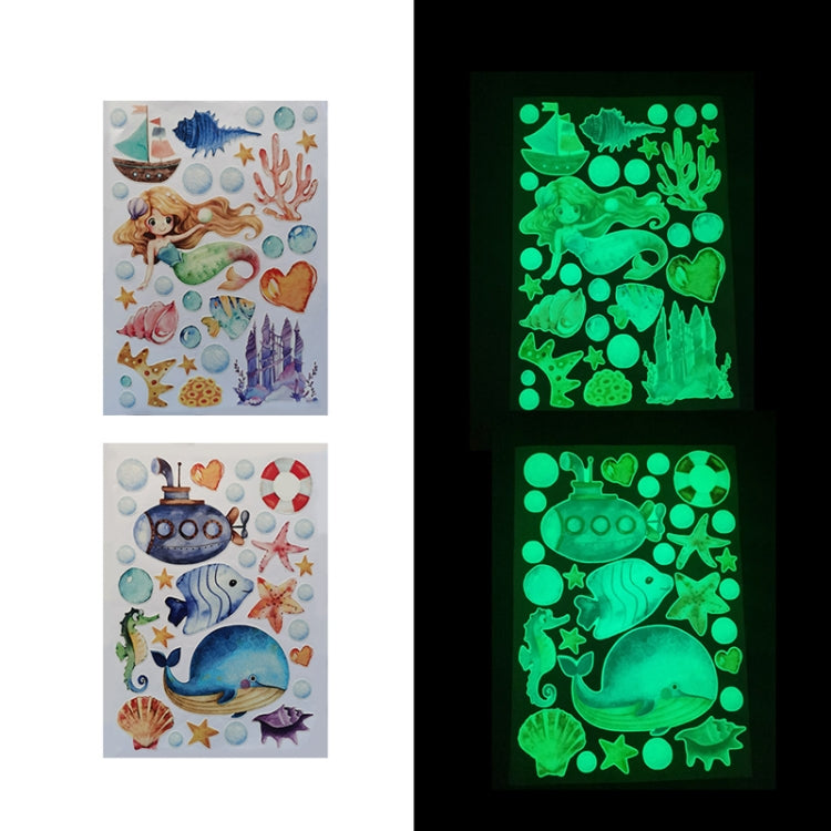 AFG3512 Marine Life Mermaid Luminous PET Material Wall Sticker