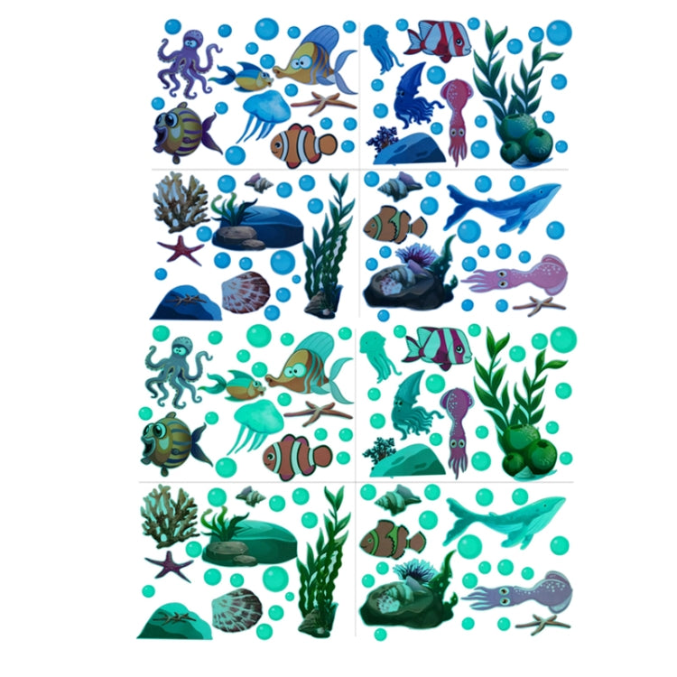 AFG3358 Blue Underwater World Luminous Wall Sticker