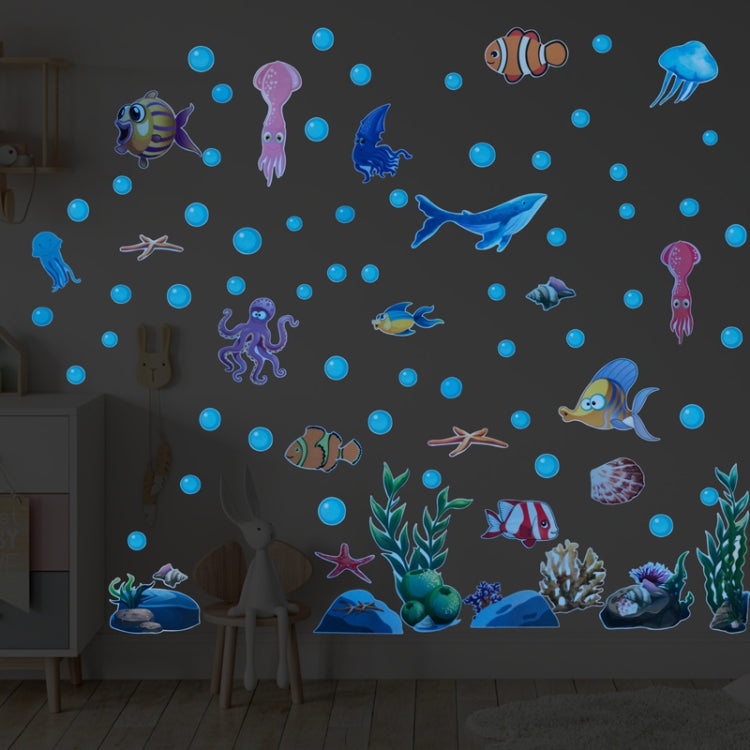 AFG3358 Blue Underwater World Luminous Wall Sticker