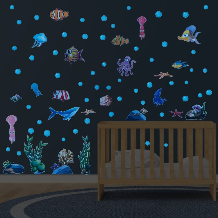 AFG3358 Blue Underwater World Luminous Wall Sticker