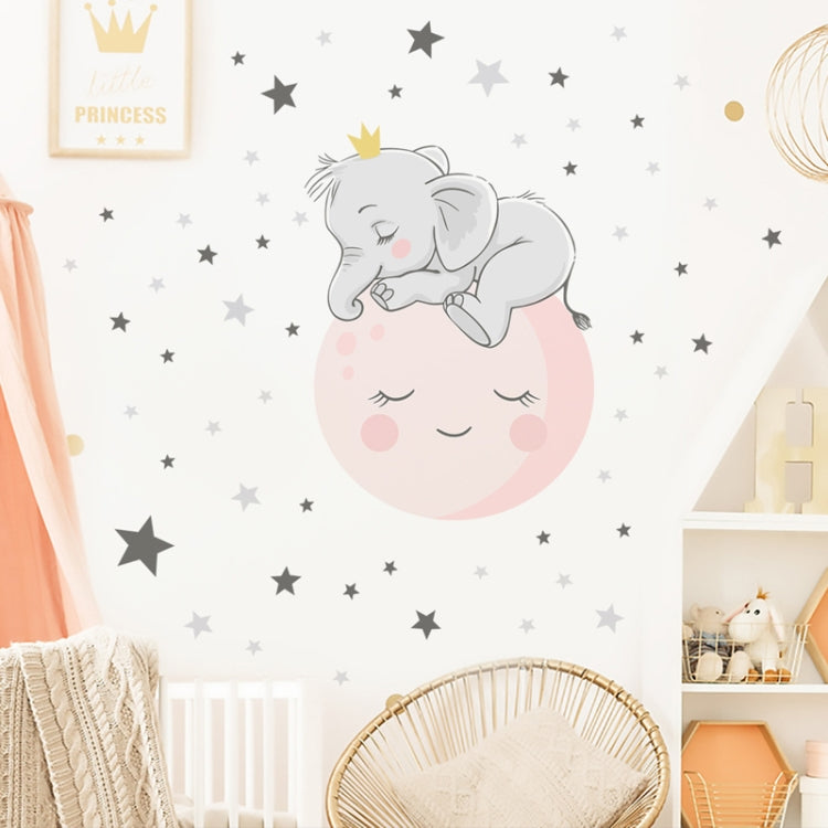 Glowing Smiling Baby Elephant Wall Decals for Bedroom Decor, 28x28cm