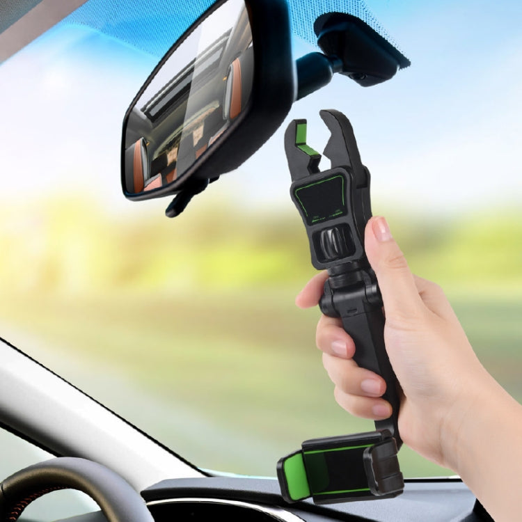 Universal Car Rear-View Mirror Mobile Phone Holder with Adjustable Pillow Design