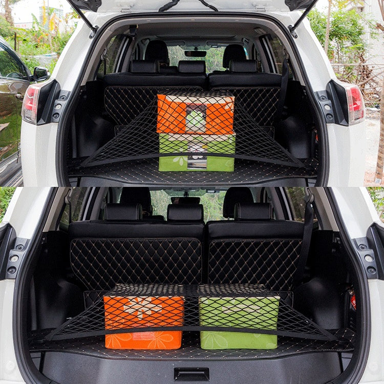 Versatile Elastic Car Storage Net for Luggage & Organisers - Durable Nylon Design