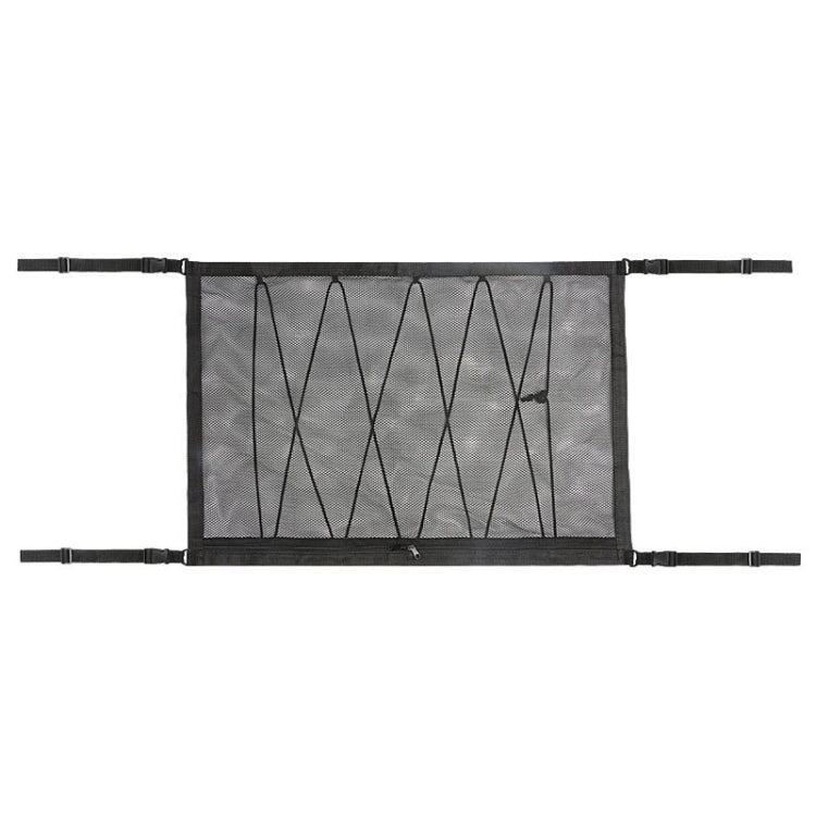 Versatile Double-Layer Car Roof Storage Net with Adjustable Zippered Pockets