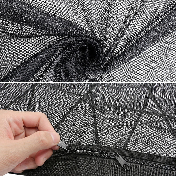 Versatile Double-Layer Car Roof Storage Net with Adjustable Zippered Pockets