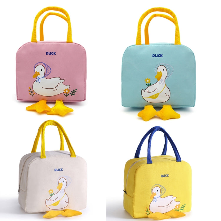 Little Yellow Duck Cute Bento Bag Insulation Canvas Lunch Box Bag