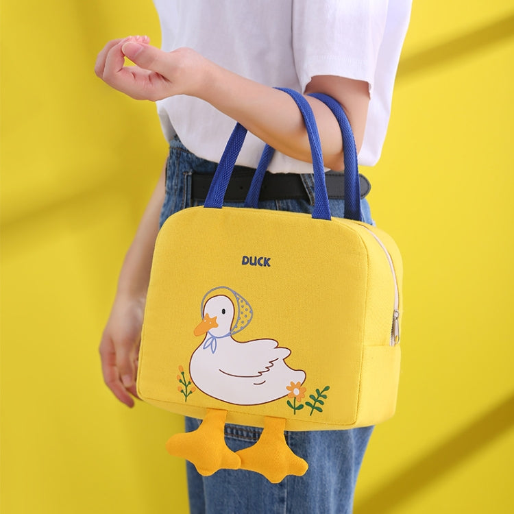 Little Yellow Duck Cute Bento Bag Insulation Canvas Lunch Box Bag