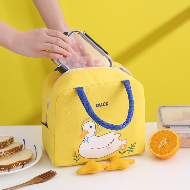Little Yellow Duck Cute Bento Bag Insulation Canvas Lunch Box Bag