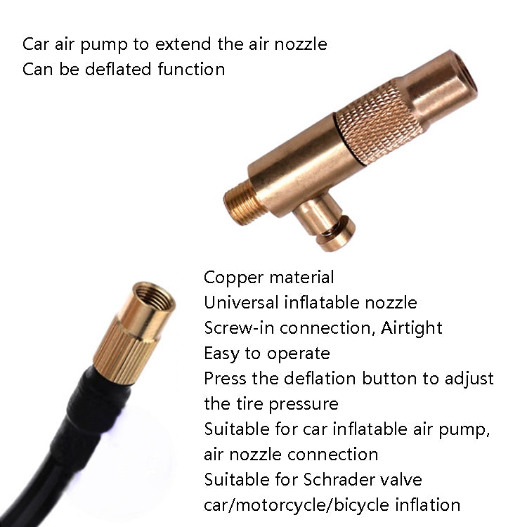 Car Inflatable Pump Extension Tube Quick Connector