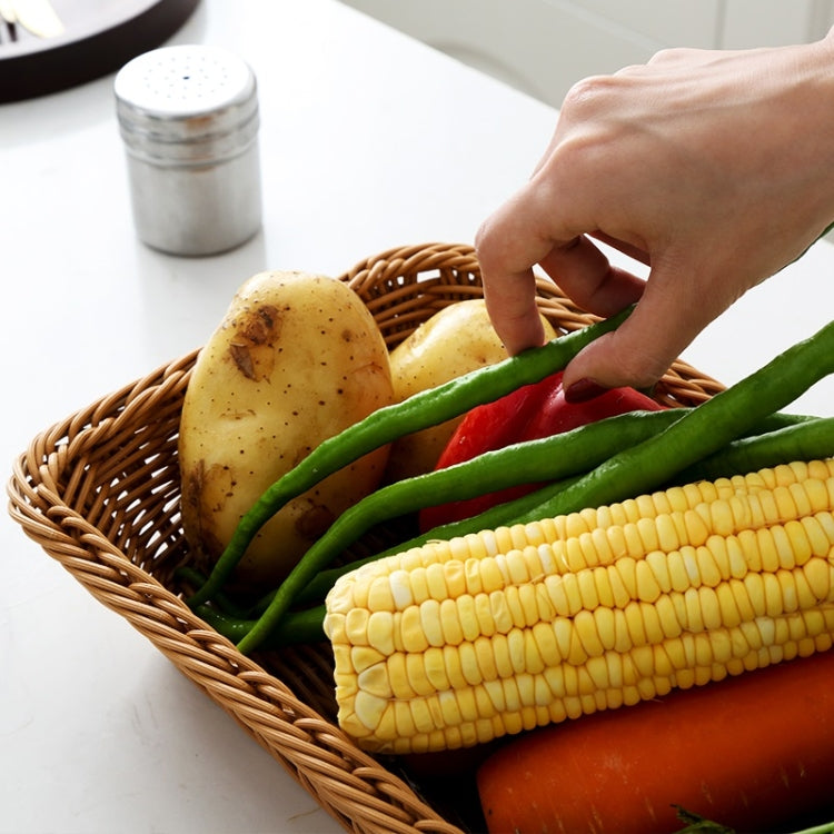A1744 Rattan Basket Food Fruit Storage Basket Rectangular Fruit Plate, Size: