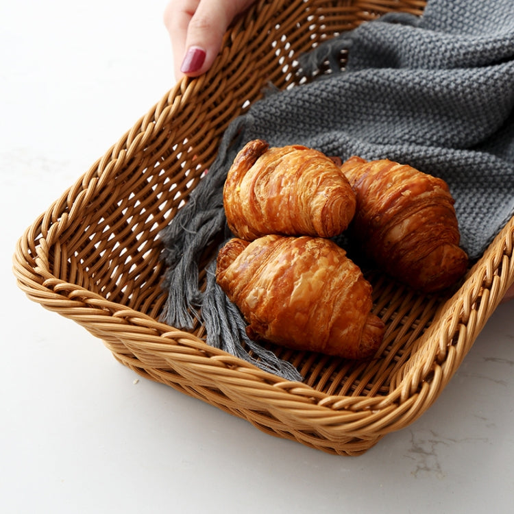 A1744 Rattan Basket Food Fruit Storage Basket Rectangular Fruit Plate, Size: