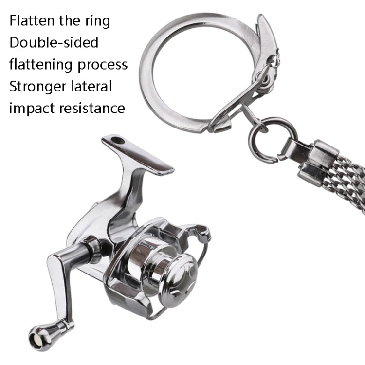Nautical Charm: Miniature Metal Fishing Wheel Keyring Pendant