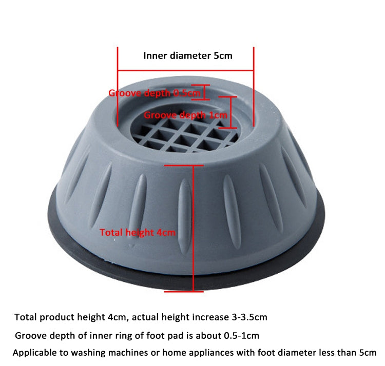 4pcs Roller Washing Machine Foot Pad Rubber Refrigerator Shock-Absorbing Base