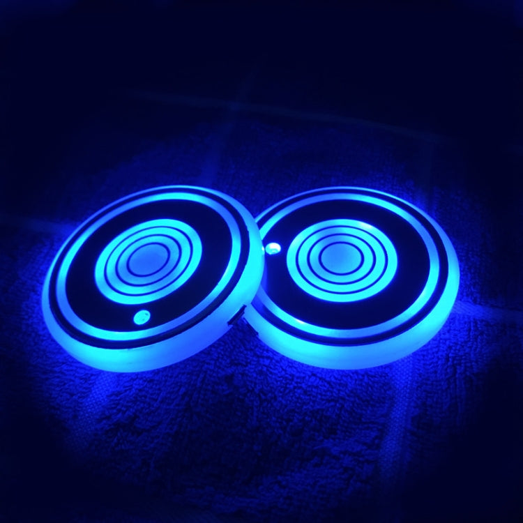 68mm LED Smart Car Coaster Lights - Rechargeable Atmosphere Lights for Cup Holders (Pair)