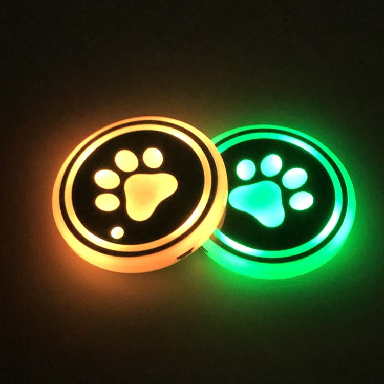 68mm LED Smart Car Coaster Lights - Rechargeable Atmosphere Lights for Cup Holders (Pair)