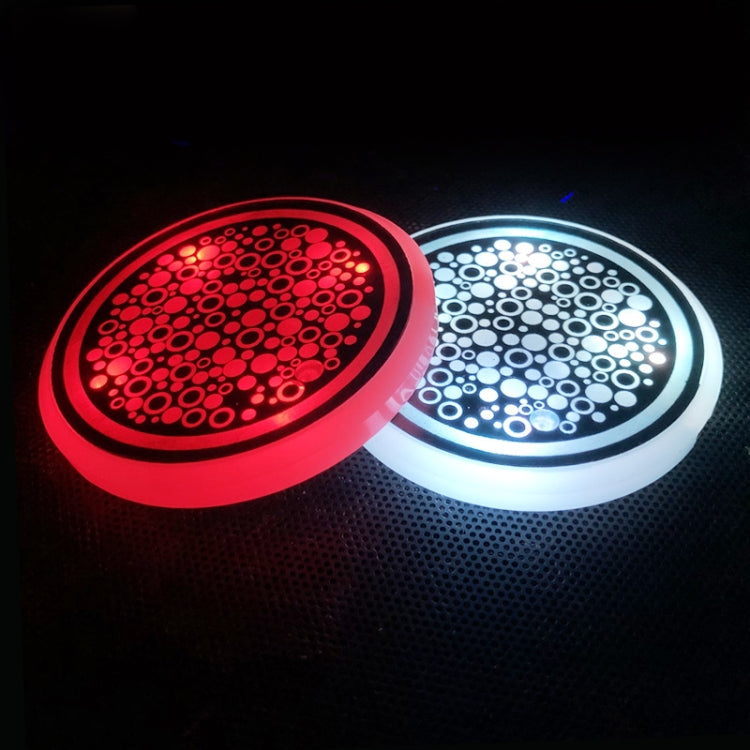68mm LED Smart Car Coaster Lights - Rechargeable Atmosphere Lights for Cup Holders (Pair)