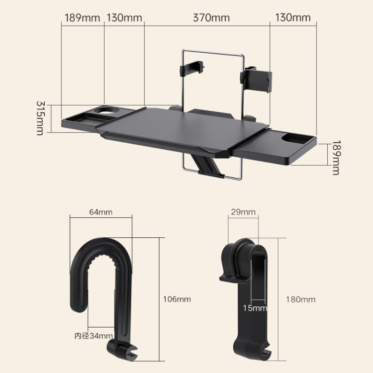 Versatile Car Seat Back Laptop Holder with Adjustable Features