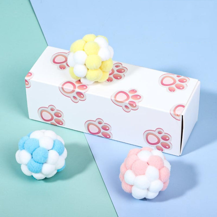 CT0115 Macaron-Colored Plush Ball Funny Cat Toy