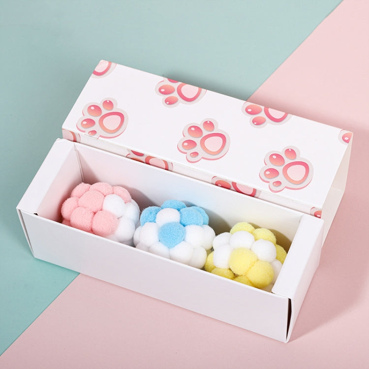 CT0115 Macaron-Colored Plush Ball Funny Cat Toy