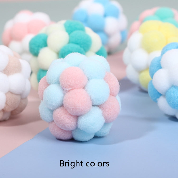 CT0115 Macaron-Colored Plush Ball Funny Cat Toy
