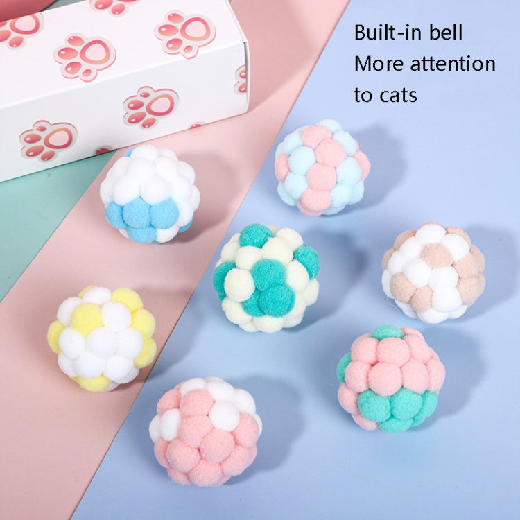 CT0115 Macaron-Colored Plush Ball Funny Cat Toy