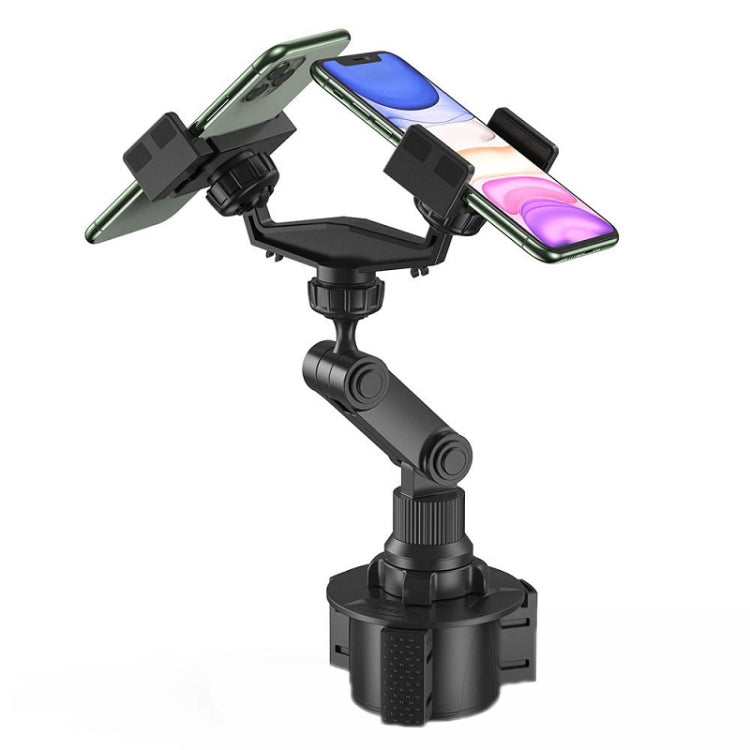 Dual-Headed Car Cup Holder for Mobile Devices